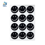 Reflective Helmet Stickers - 680 Series Black Reflective Smiles Stickers